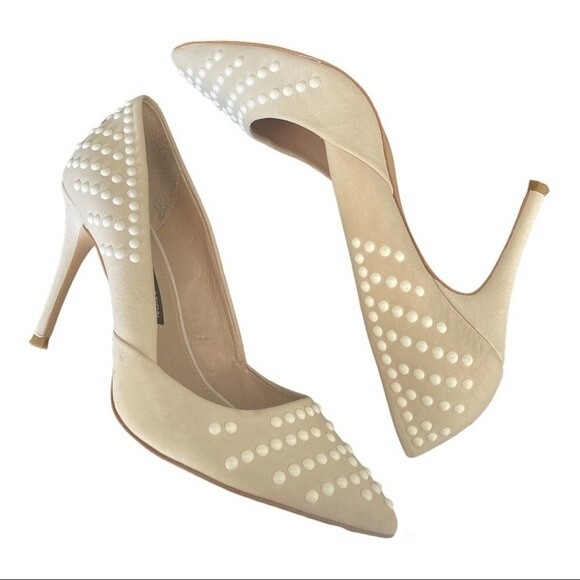 French Connection Elmyra Studded Pointed Toe Heels size 9 - Picture 1 of 7